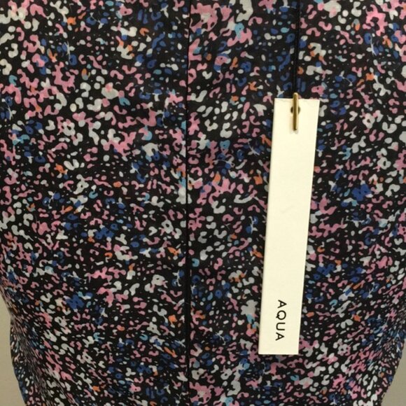 AQUA - PLEATED FLORAL PRINT GOWN - Picture 8 of 8